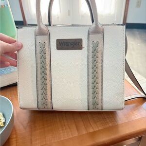 Wrangler Cream Satchel with Tan Accents